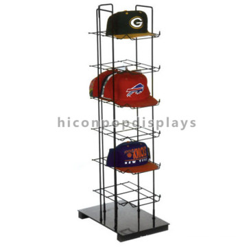 Caps Retail Store Merchandising Fixture Black Metal Freie Standing Günstige Markt Hut Stand Display